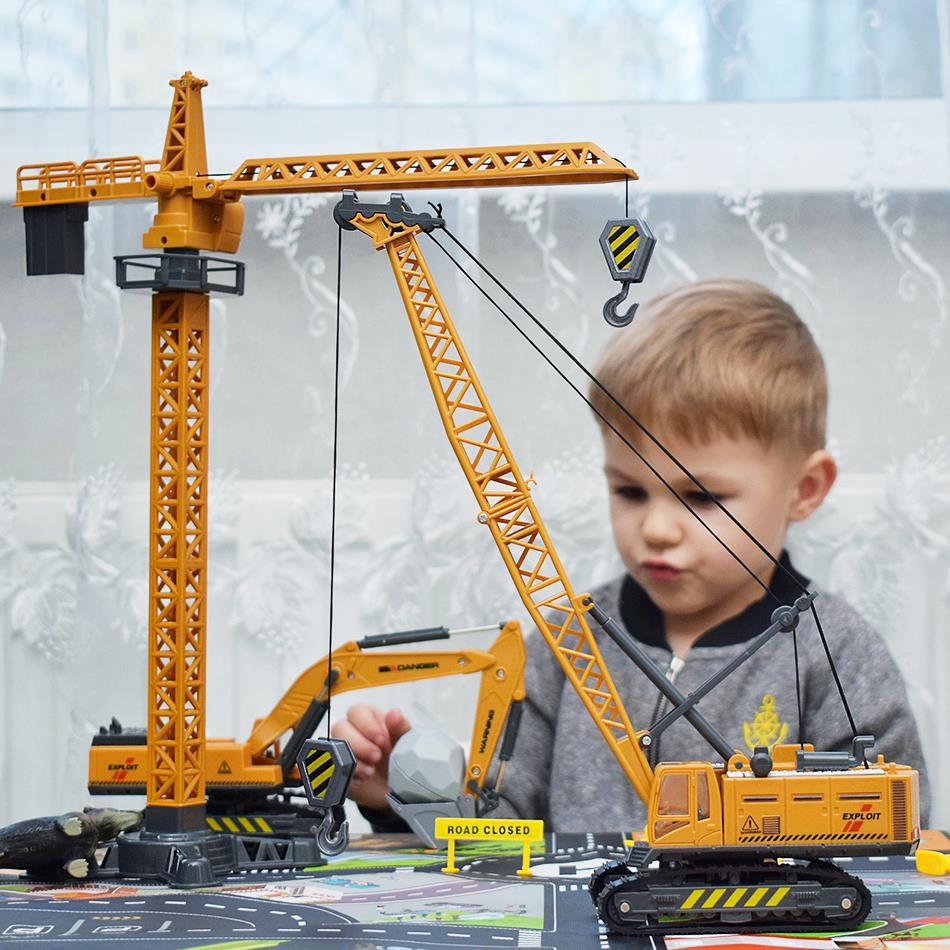 9 Styles Alloy Engineering Diecast Truck Toy Car跨境