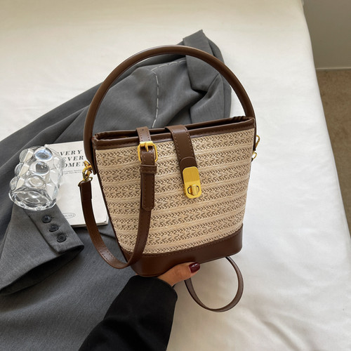 草编水桶包2025新款夏季