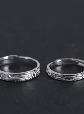 华年纯银925拉丝极简青丝开口