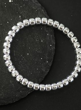 圆珠链手链足银复古男女同款