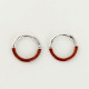 同尘 纯银925小众设计复古圆环耳钉红色银色耳环滴釉国风新年礼物