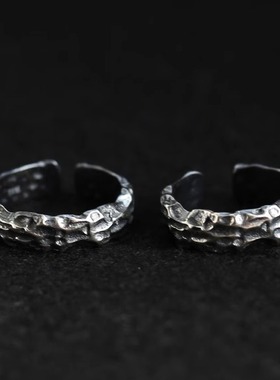 戒指纯银925复古做旧情侣