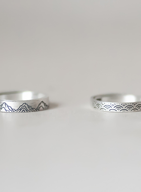 情侣足银999民族风戒指