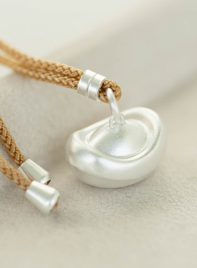 足银999.9银元宝平安符项链