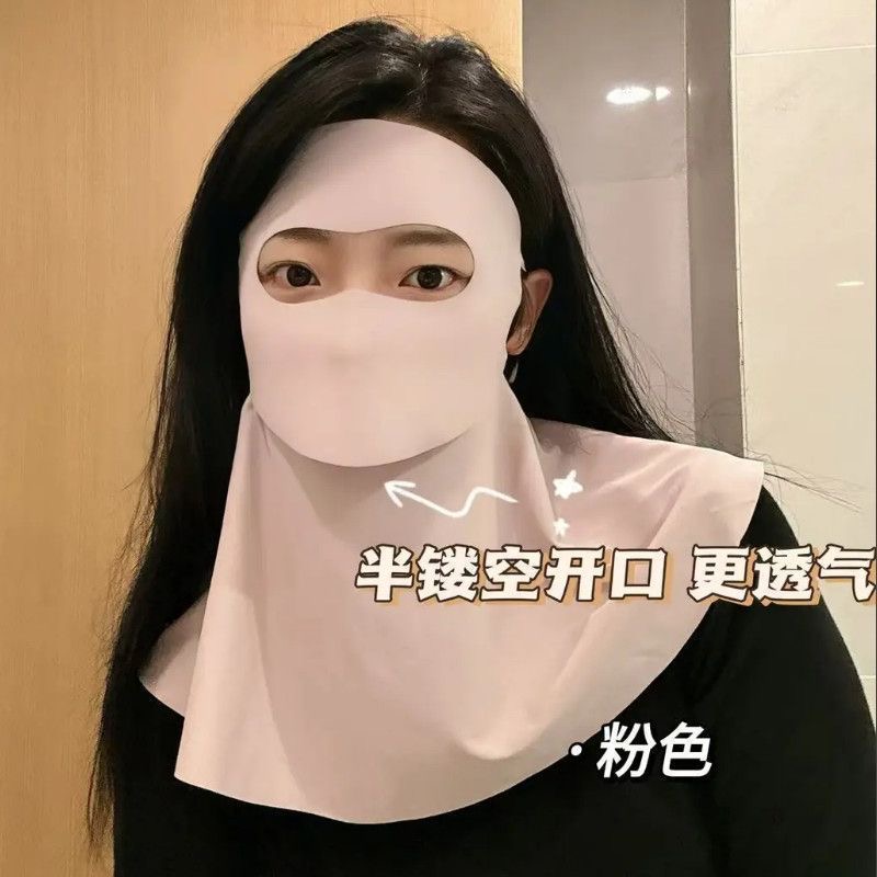 2025新款护脖颈开车遮阳脸基尼夏全脸防晒面罩女防紫外线无痕一体