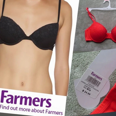 官网同款 Farmers 纯棉蕾丝花边女士文胸内衣上薄下厚杯本命年