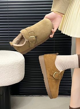 冬季新款8960-12平底勃肯鞋绒面加棉牛筋大底防滑耐磨百搭舒适