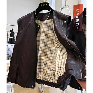 独特高级感pu皮马甲女2026春秋新款小个子老钱风复古叠穿百搭背心
