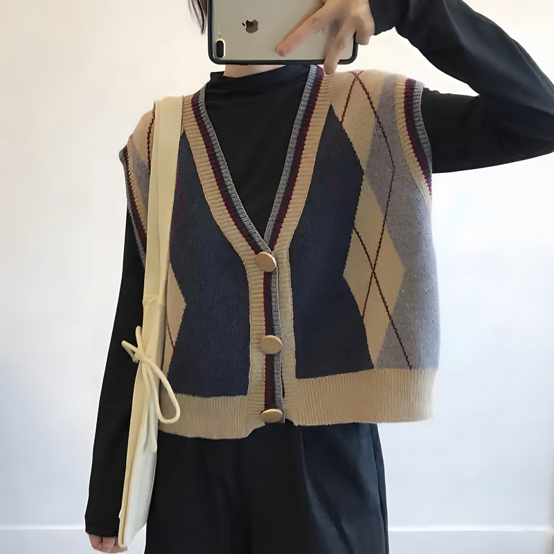 针织马甲叠穿百搭显瘦背心马甲