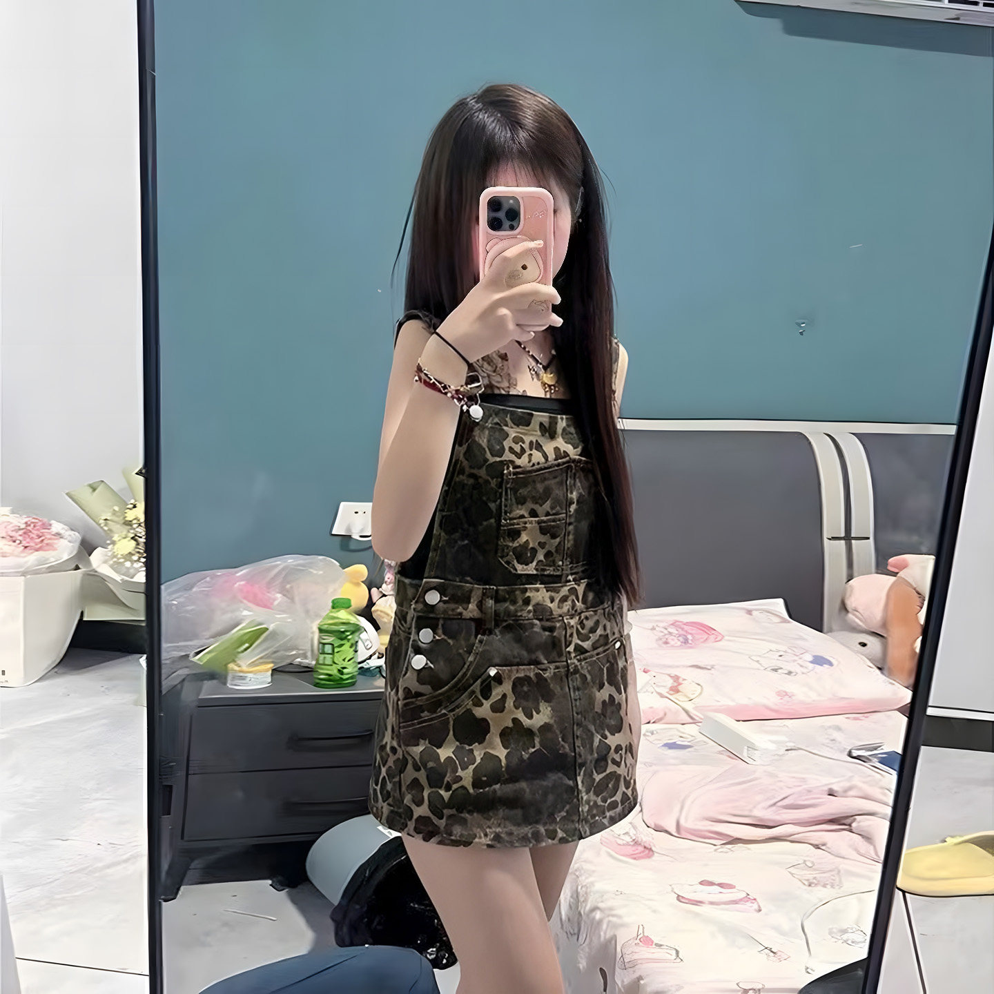 今年流行款巨好看牛仔背带短裤裙