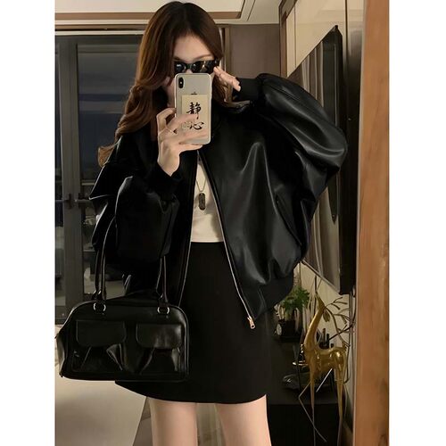 美式复古甜酷风机车服棒球服外套