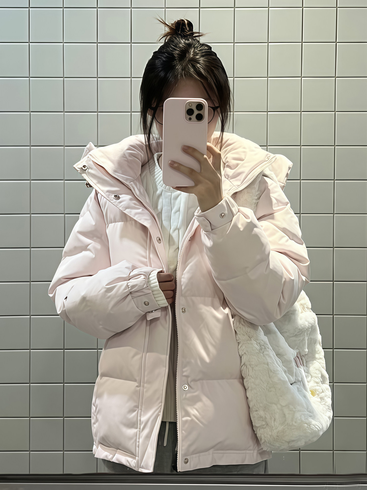 2025 New Winter Women's Short Down Jacket for Acting Auditions, Pink, Loose and Thickened, with White Duck Down, Suitable for Students