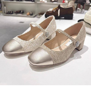 思加图2026春新款甜美玛丽珍小皮鞋粗跟圆头小香风女单鞋EGR18