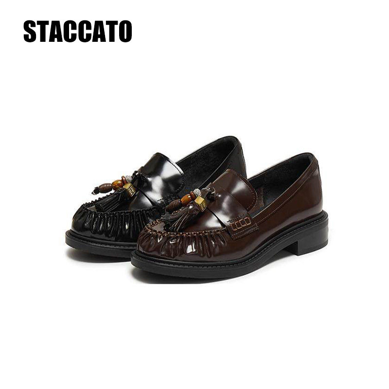 思加图2026新款朗姆爵士黑色乐福鞋小皮鞋一脚蹬厚底女鞋9UL06AA6,女鞋,乐福鞋（豆豆鞋）,淘宝优惠券,粉丝福利购,淘宝优惠卷