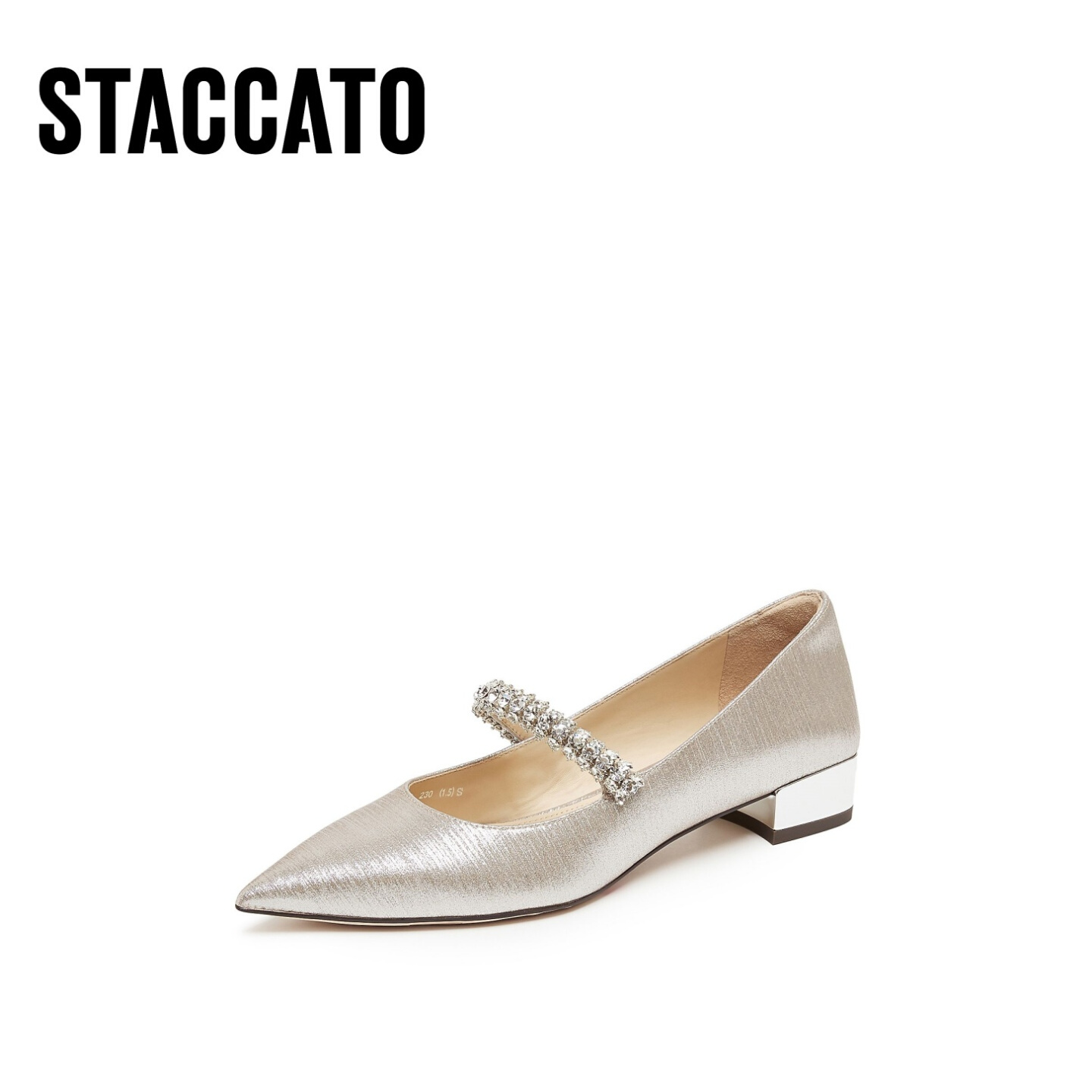 思加图2025新款水星系玛丽珍鞋银色法式复古浅口单鞋女鞋EG423CQ5