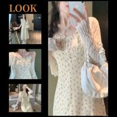 法式 吊带碎花连衣裙套装 超仙女装 夏季 初恋甜美气质裙子 温柔风新款