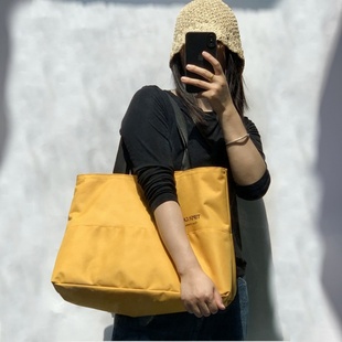 原创防水厚款托特包小众设计通勤手提包妈咪包沙滩包包短途旅行包