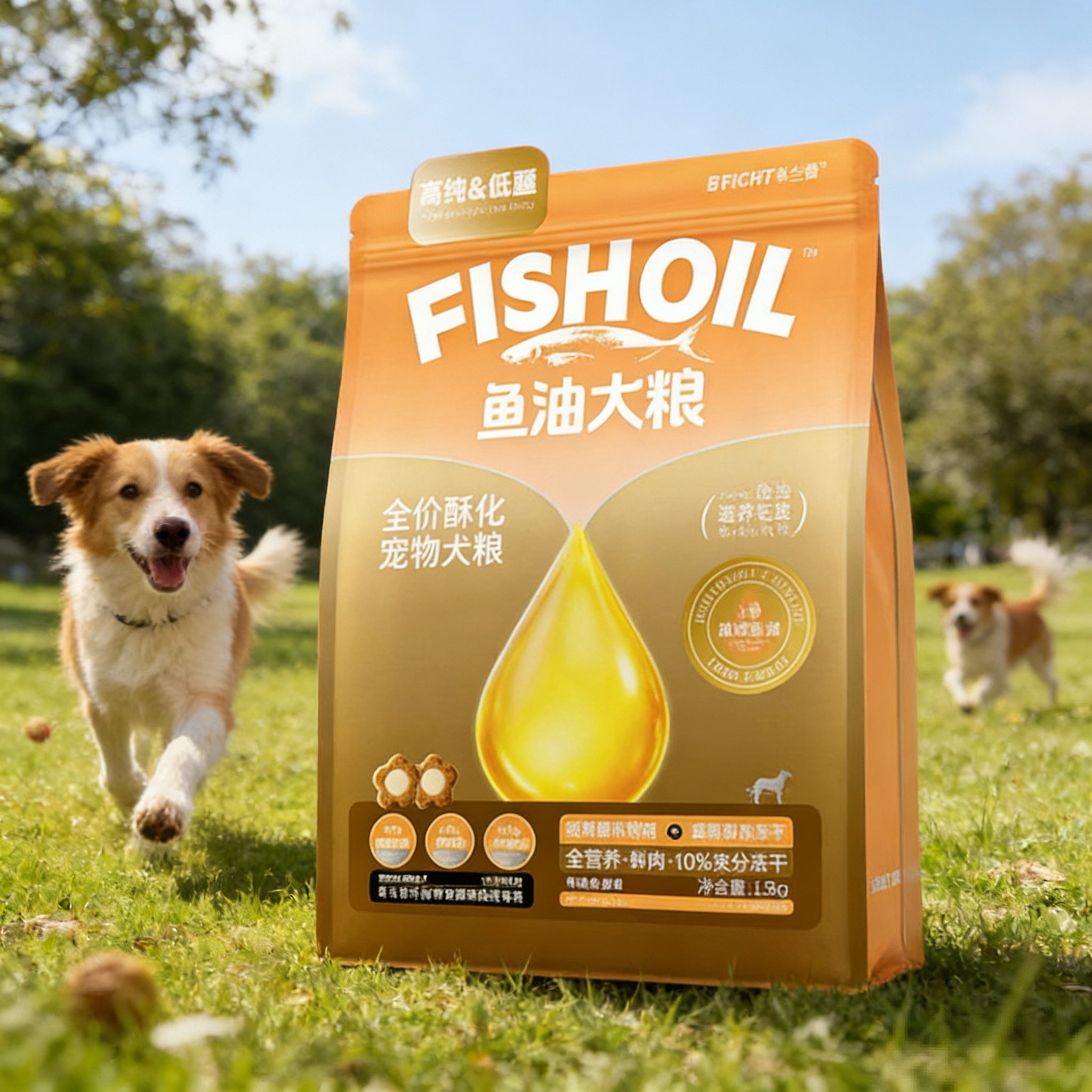 布兰德鱼油鲜肉犬粮试吃酥化夹心鸡肉乌骨鸡鸭肉鱼油鲜1.5kg正品