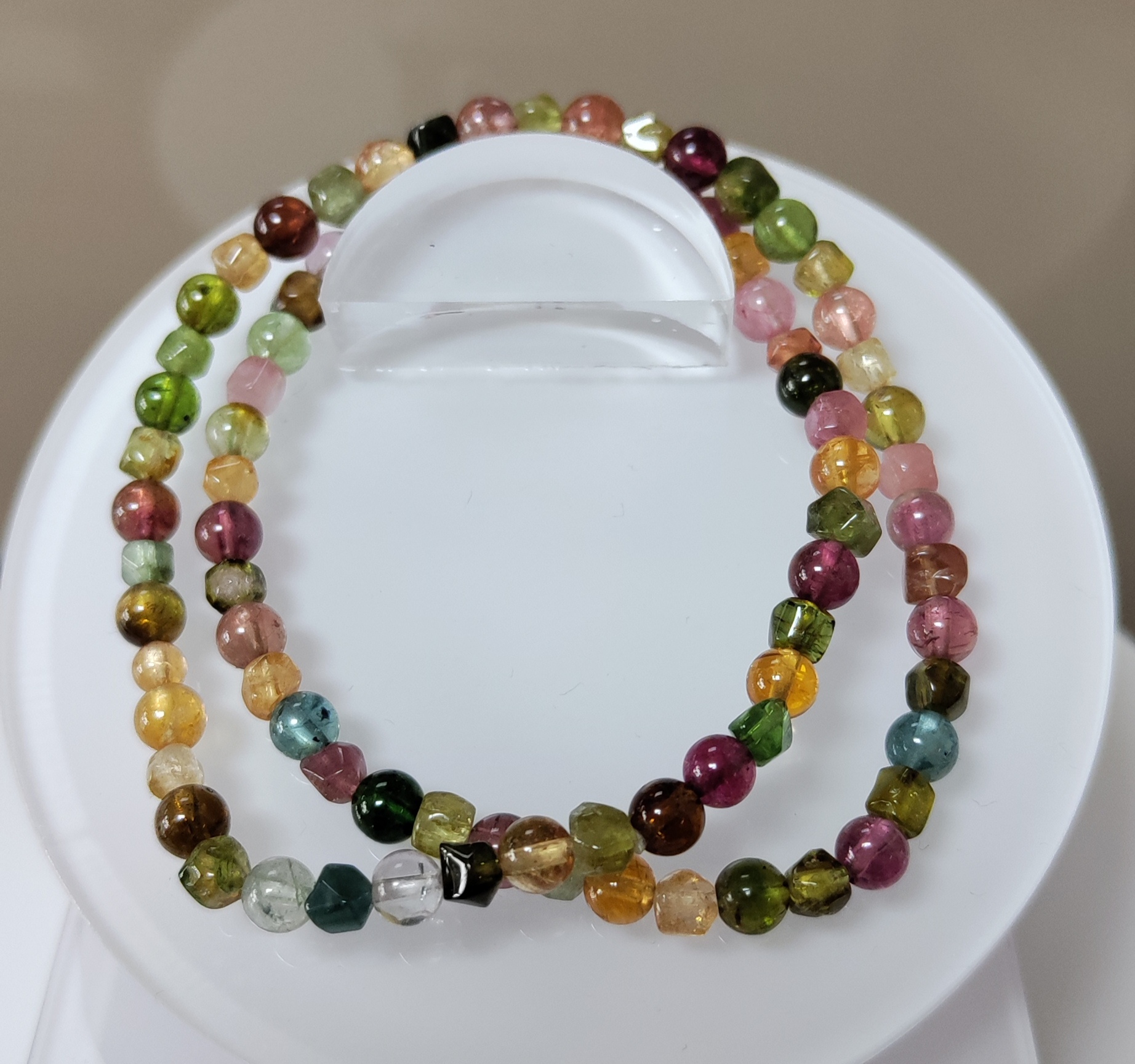 天然碧玺手串糖果色碧玺手串双圈随型碧玺手串