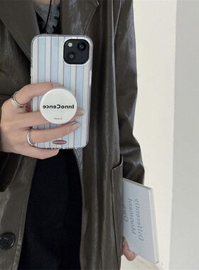 imd蓝色条纹英文适用苹果1213proiPhone141516promax手机壳保护套