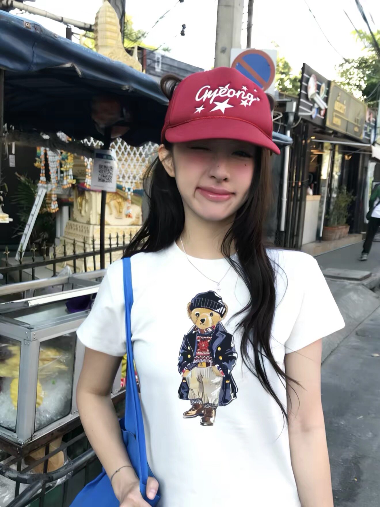 【首尔】高品质2026新款小熊印花短袖圆领的设计亲水爽肤可爱萌妹