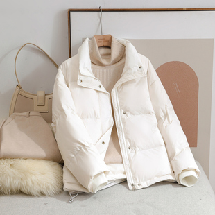 羽绒服女短款2025年冬季新款韩版小个子加厚宽松时尚面包服外套潮