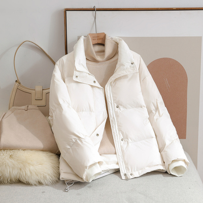 韩版白鸭绒小个子羽绒服女短款