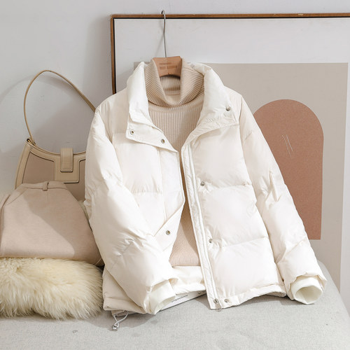 韩版白鸭绒小个子羽绒服女短款