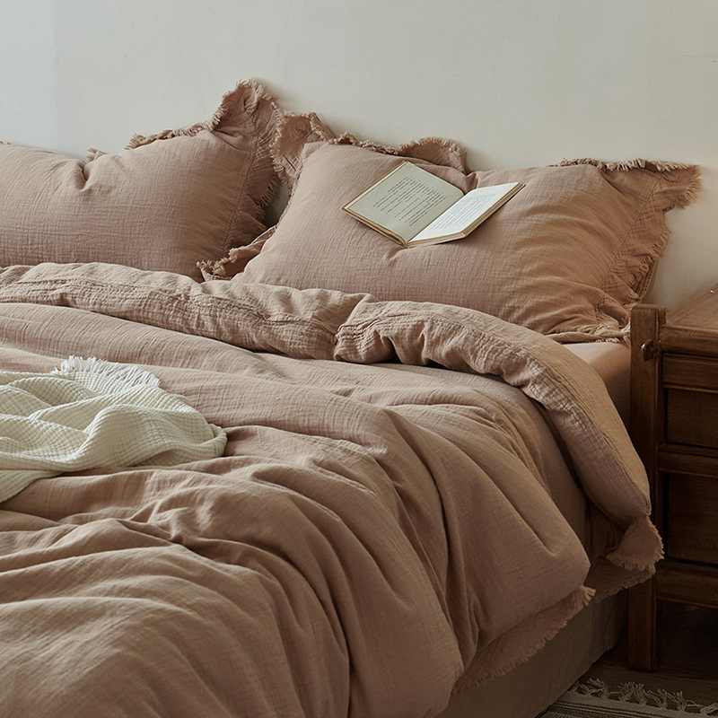 床笠款四件套皱皱纱美拉德母婴级