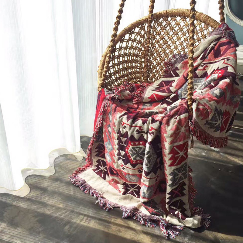 民族风纯棉加厚针织毯双面毛毯沙发毯全棉美式盖毯家用多功能毯子|ruв категории постельные принадлежности, досуг одеяло/одеяло/одеяло - от Buy2taobao.com для оказания профессиональной услуги покупки агента Taobao