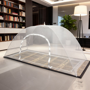 伞罩式成人蚊帐折叠无底单开门拉链带支架工地免安装打地铺蒙古包