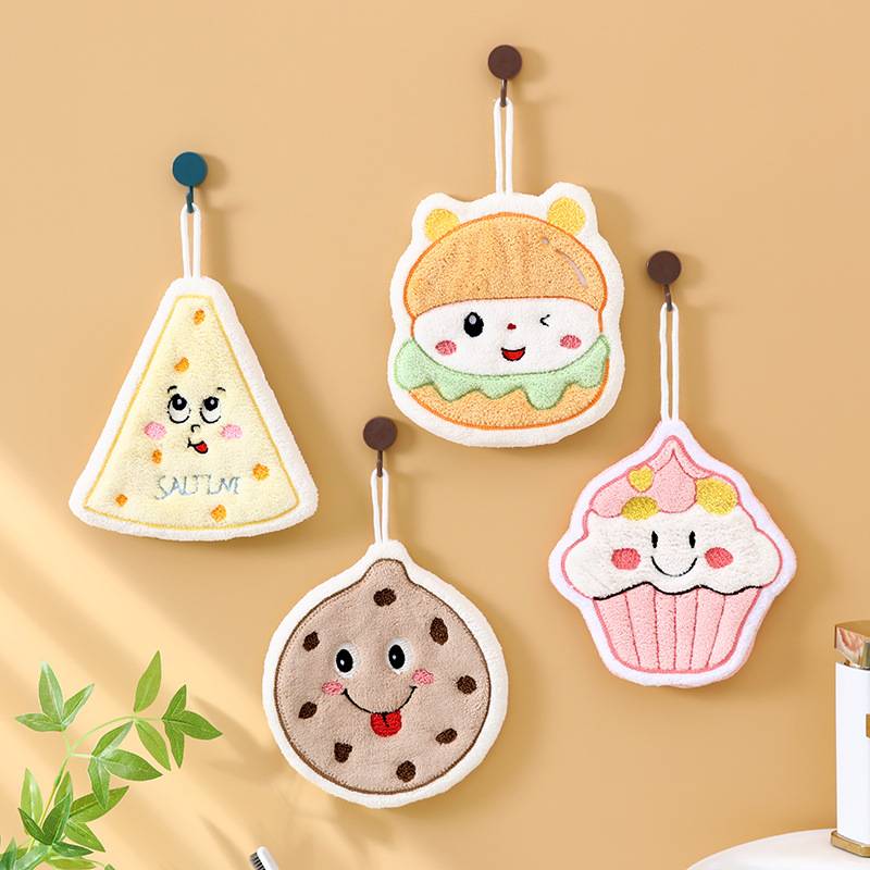 可爱卡通擦手巾厨房珊瑚绒儿童