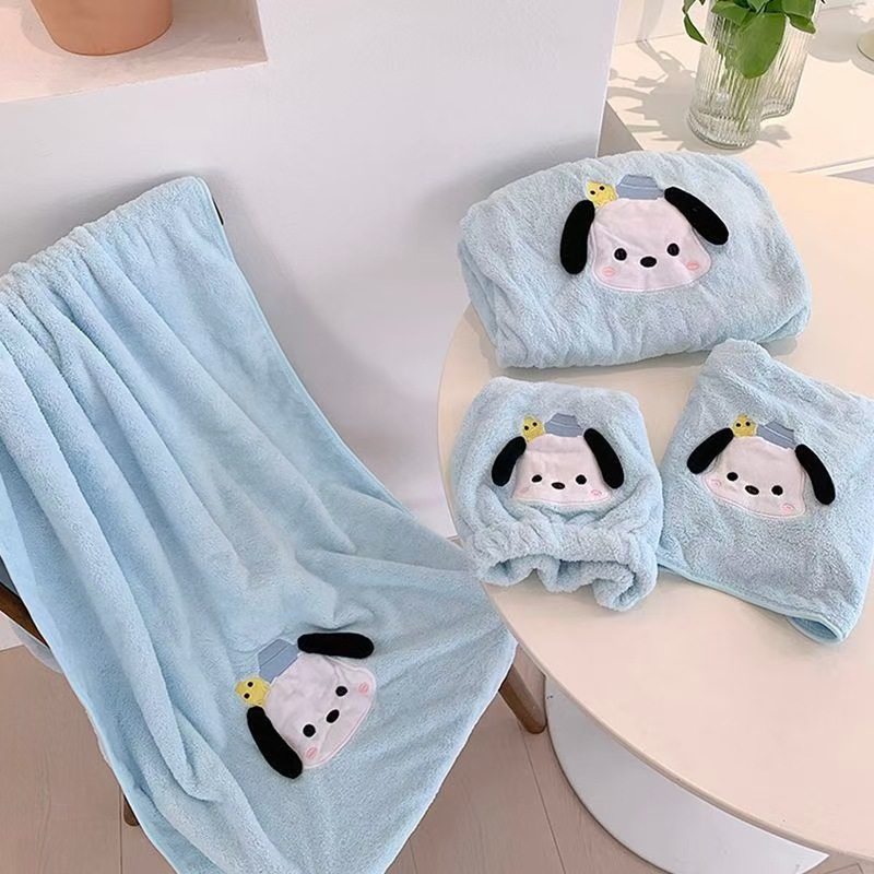 可爱帕恰狗浴裙女可穿可裹柔软吸水珊瑚绒干发帽游泳洗澡毛巾浴巾,居家布艺,毛巾/面巾,淘宝优惠券,粉丝福利购,淘宝优惠卷