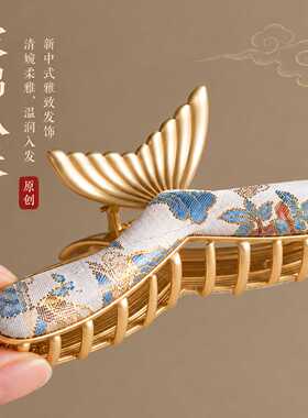 新中式宋锦饰品大抓夹女高级感