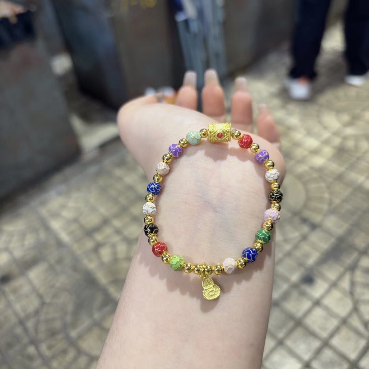 景泰蓝招财纳福珐琅掐丝手串繁花