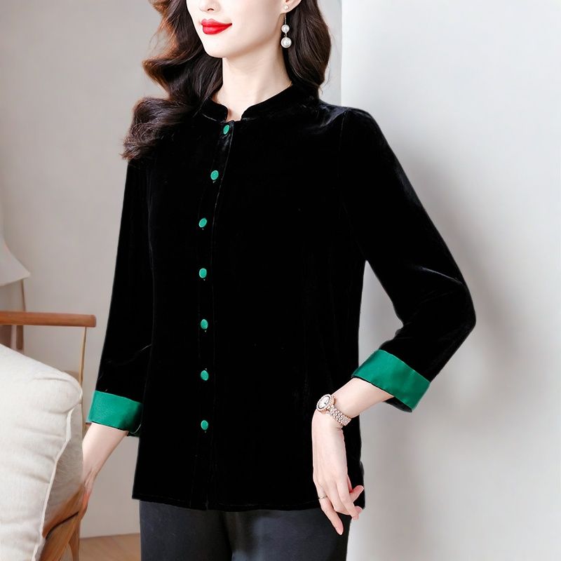 国风高端洋气丝绒外套2007