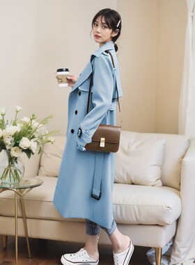 多色风衣外套女春秋2024春秋新款中长款韩系英伦风小个子穿搭大衣