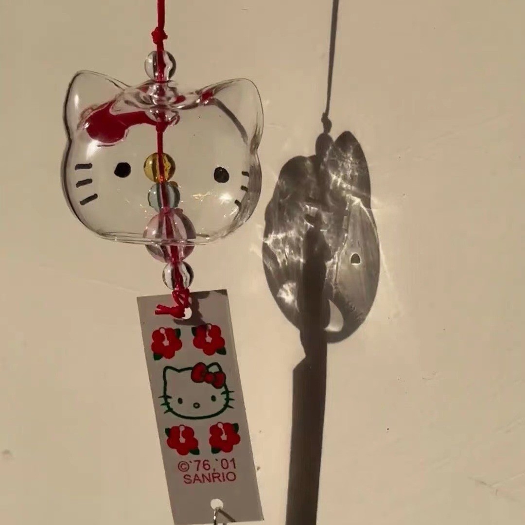HelloKitty猫咪风铃小众可爱风ins轻奢迷你车载挂件风铃百搭配饰