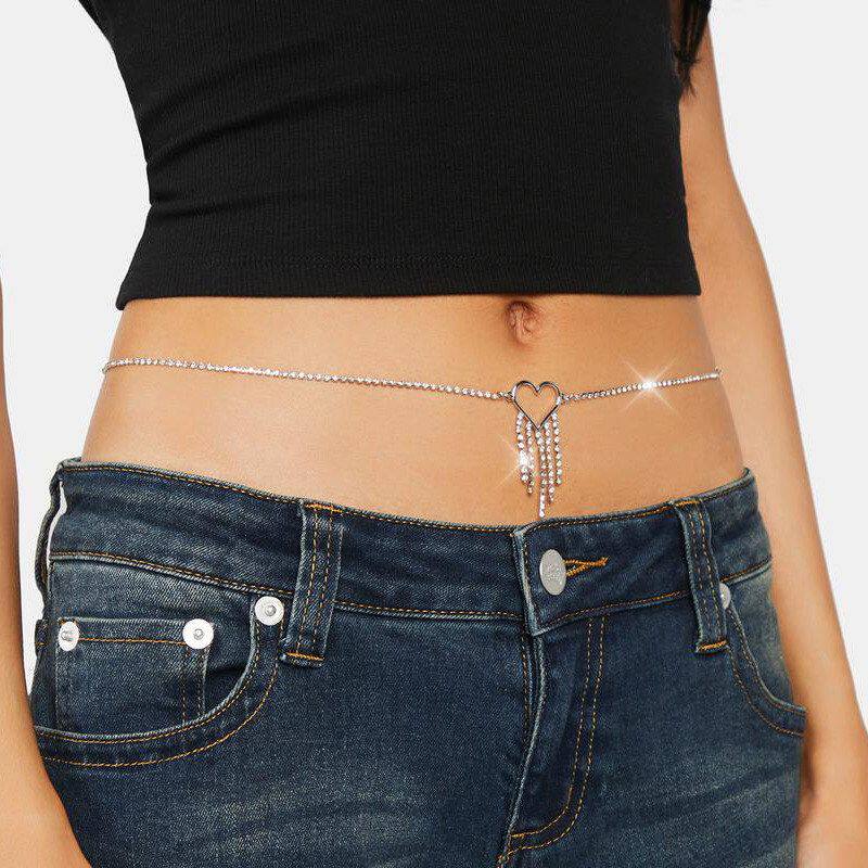 新款爱心流苏腰链欧美简单创意时尚轻奢腰链配饰女士 Waist chain