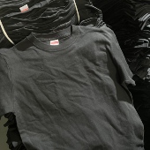 舒适纯棉圆领短袖 简料无侧缝 夏季 宽松休闲基础黑色男女T恤外贸