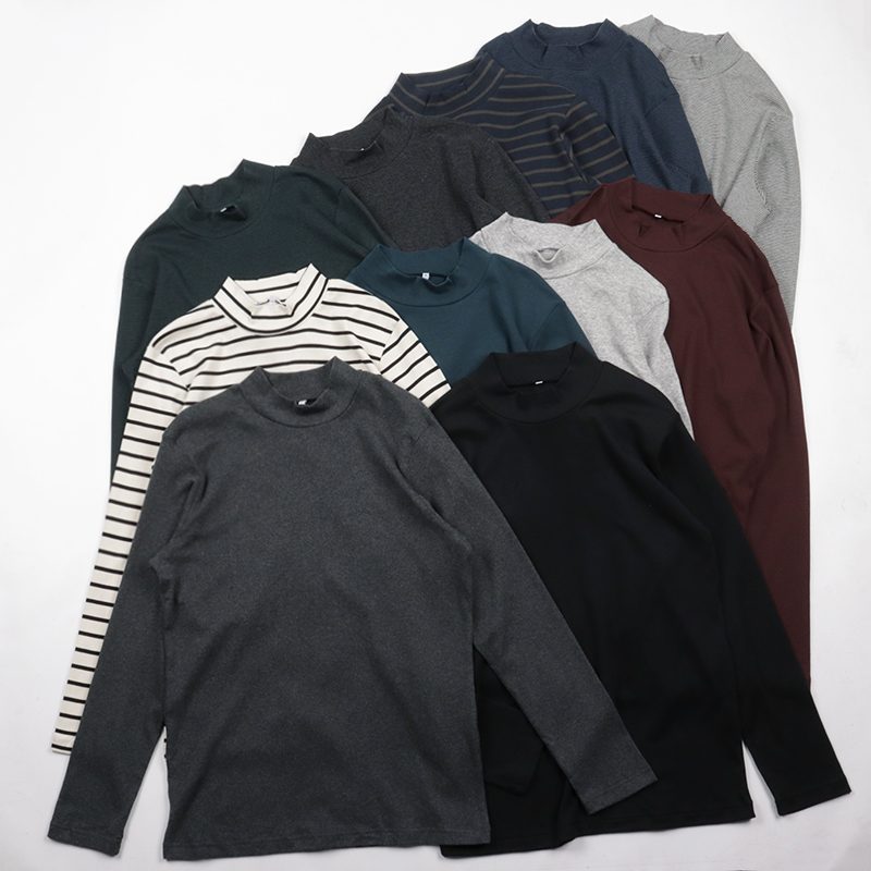 柔软亲肤中领居家打底长袖