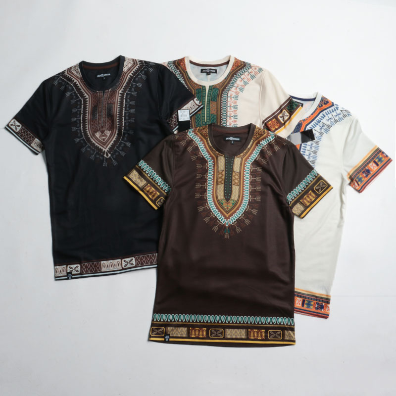 民族风印花圆领旅游短袖