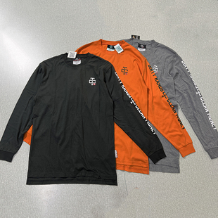 加长款！春秋款下开衩舒适纯棉宽松休闲大码圆领打底长袖T恤