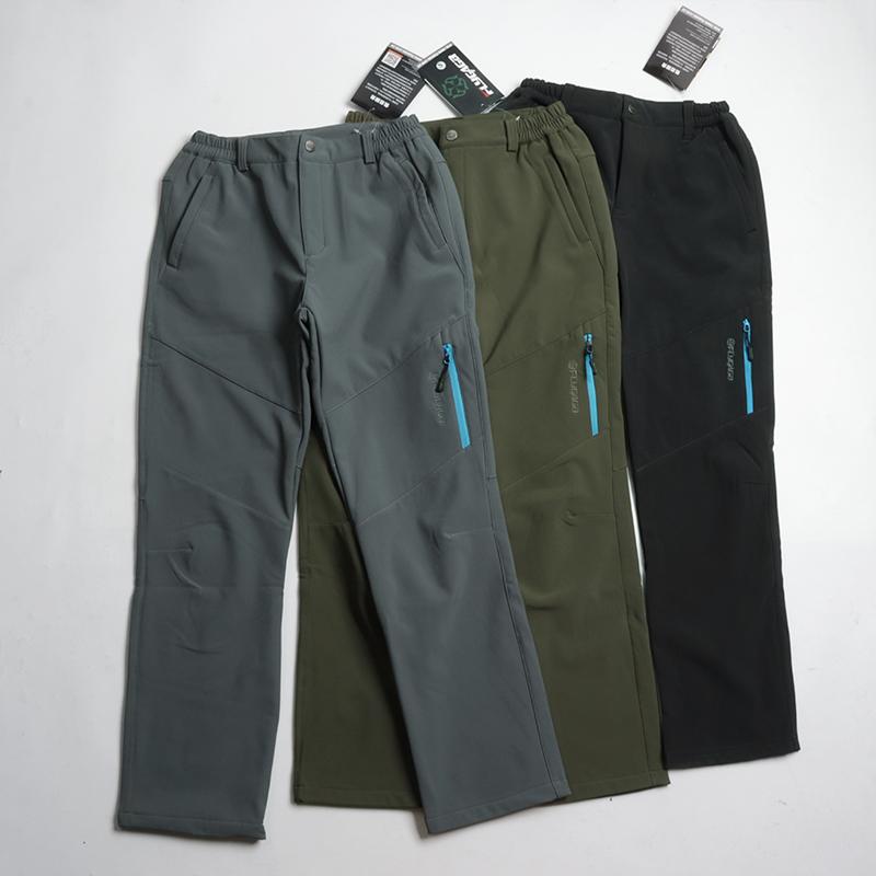 软壳冲锋裤！防风防泼水户外运动裤男松紧腰长裤子秋冬款加绒保暖