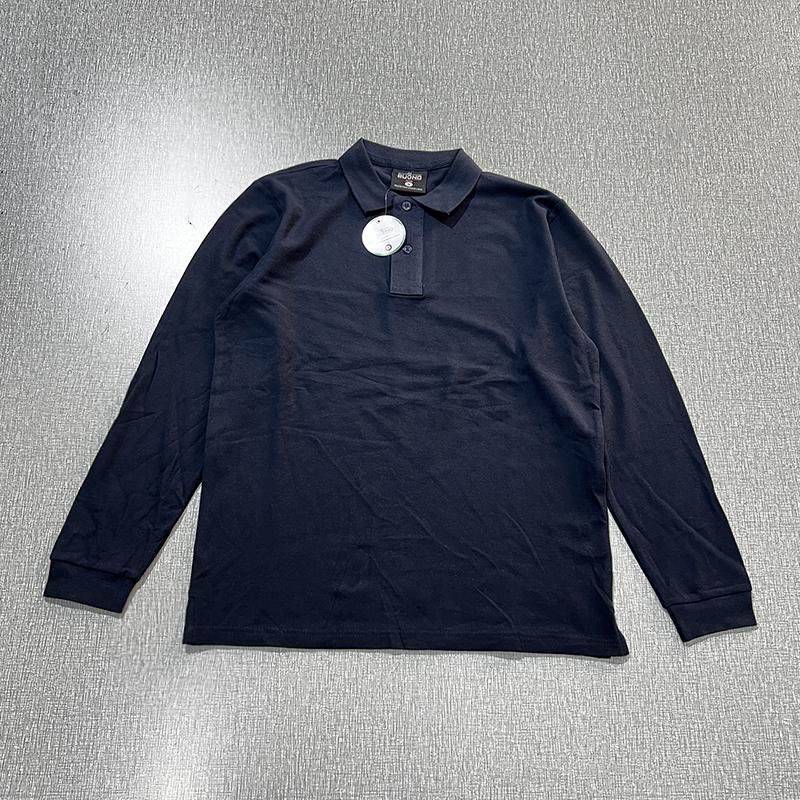珠地棉！春秋款男士翻领长袖打底舒适棉质衬衫宽松大码外贸polo衫