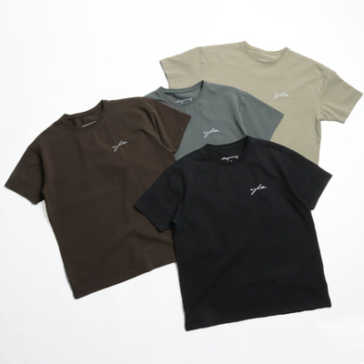 欧美型男水洗棉弹力圆领短袖T恤