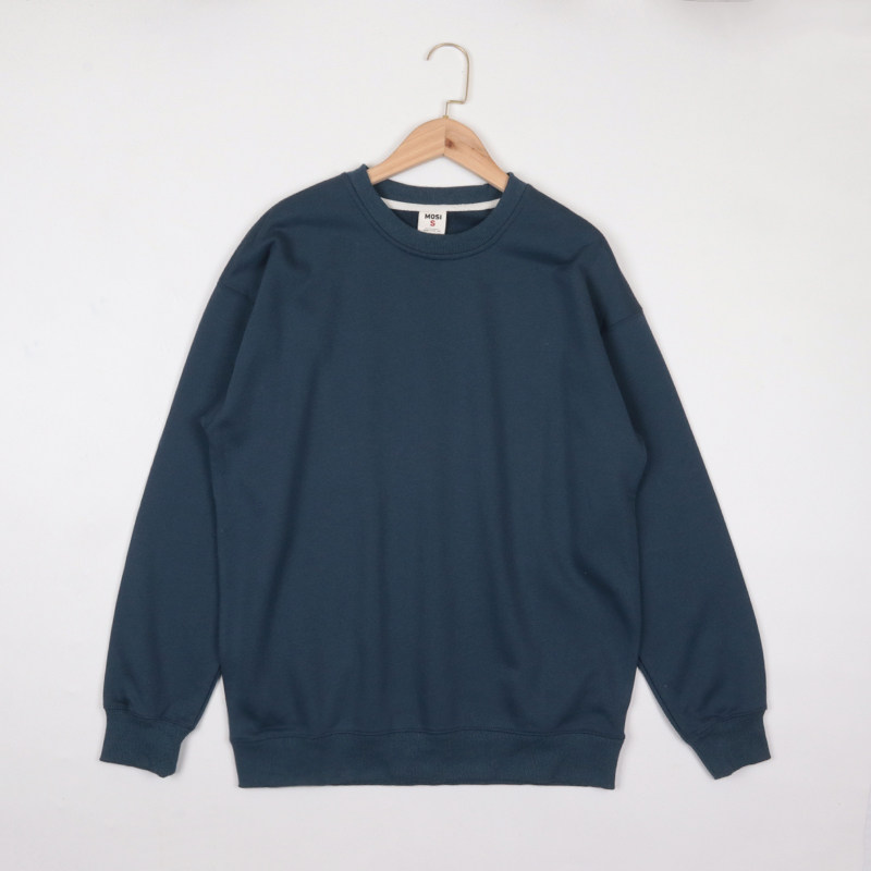 200斤以上穿！春秋圆领套头卫衣毛圈长袖上衣休闲纯色百搭宽松版