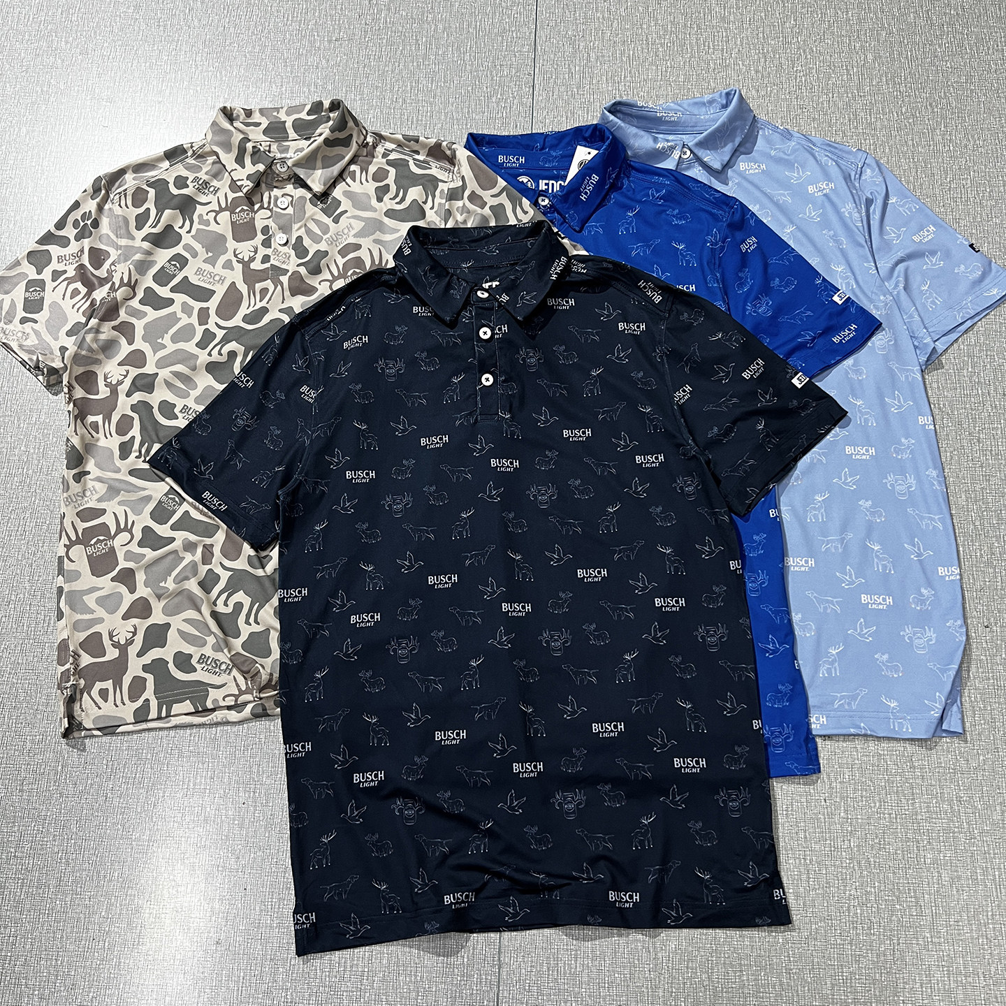 欧美大码 夏户外速干柔软高弹满印花男高尔夫运动翻领POLO衫短袖