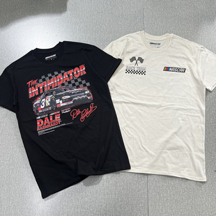 恩哈特纪念款 赛车印花舒适纯棉圆领宽松休闲大码 短袖 T恤外贸 夏季