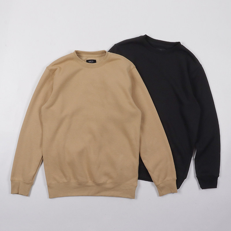 春秋款加绒男女卫衣冬季打底保暖内衣圆领套头长袖光板百搭宽松版